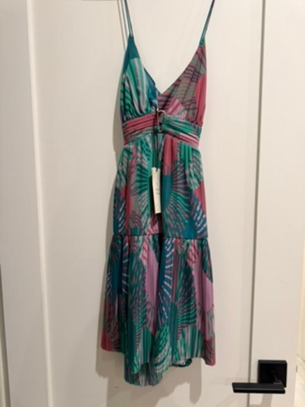 Ba&sh Nadja Pleated Open Back Abstract Mini Dress - BNWT - FR1/ US Small